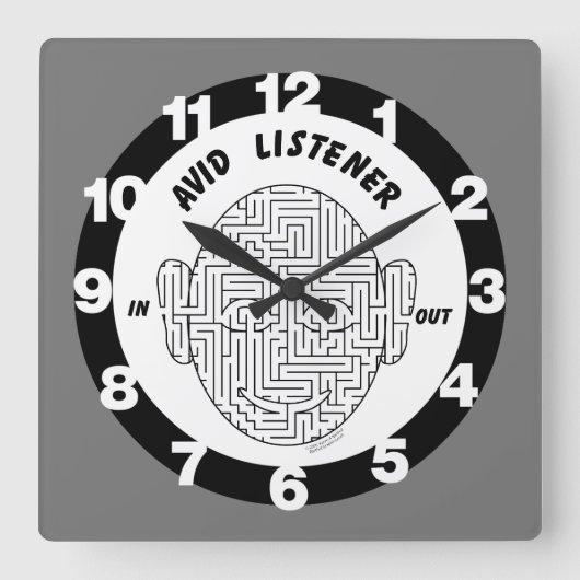 Horloge Carrée Avid Listener (Recto)