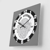 Horloge Carrée Avid Listener (Angle)