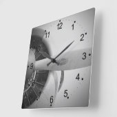 Horloge Carrée Avion à hélice vintage (Angle)