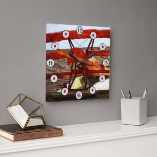 Horloge Carrée Avion vintage par Shirley Taylor
