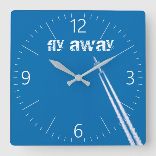 Horloge Carrée Avion volant (Recto)