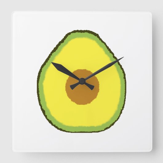 Horloge Carrée Avocado (Recto)