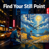 Horloge Carrée Ayez foi en Dieu