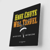 Horloge Carrée Ayez le descendeur voyagera (Angle)