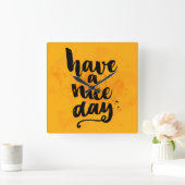 Horloge Carrée Ayez un beau jour (Maison)