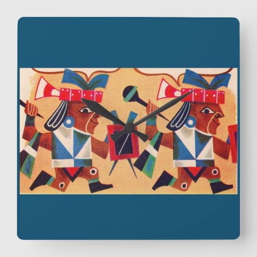 Horloge Carrée Aztec Aztecs (Recto)