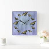 Horloge Carrée Babflies dans les clouds. (Maison)