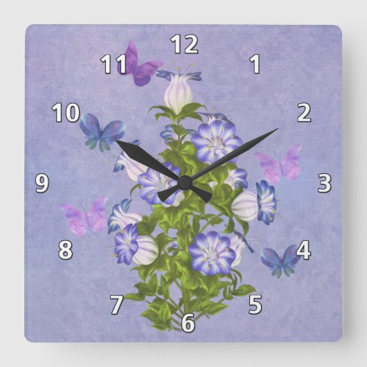 Horloge Carrée Babflies et Bell (Recto)