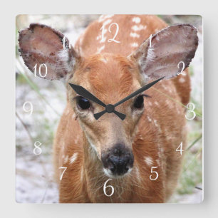 Horloge Carrée Baby Deer Wall