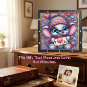 Horloge Carrée Baby Elephant I Love You