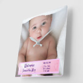 Horloge Carrée Baby Girl Customized (Angle)