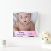 Horloge Carrée Baby Girl Customized (Maison)