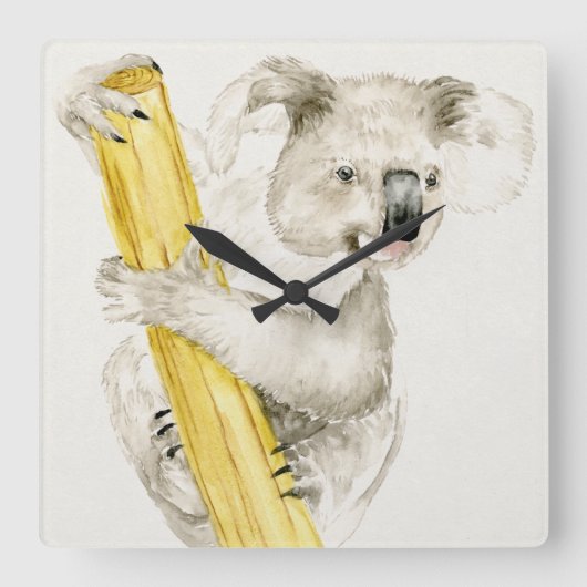 Horloge Carrée Baby Koala | Cute & Furry (Recto)