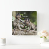 Horloge Carrée Baby Monkey Wall Clock (Maison)