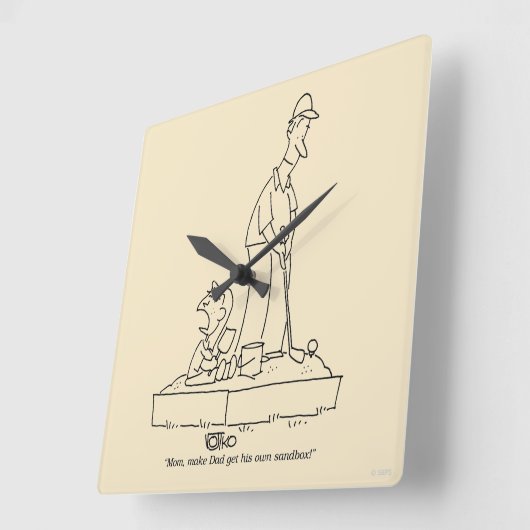 Horloge Carrée Bac à sable (Angle)