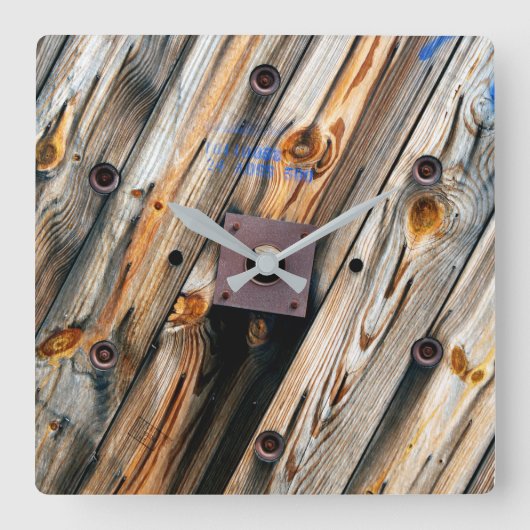 Horloge Carrée Bac en bois cool (Recto)