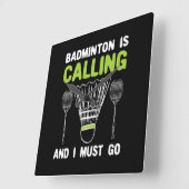 Horloge Carrée Badminton - Badminton (Angle)