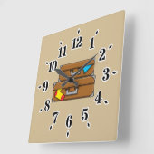Horloge Carrée Bagages de dessin (Angle)