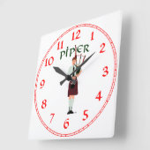 Horloge Carrée Bagpiper (Angle)