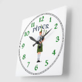 Horloge Carrée Bagpiper (Angle)