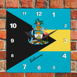 Horloge Carrée Bahamas Horloge, maison patriotique, Bahamas Drape