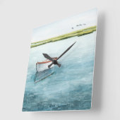 Horloge Carrée Baie ancrée I (Angle)