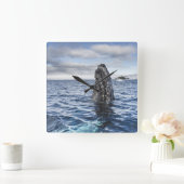 Horloge Carrée Baie d'espoir de Spyhops | de baleine de bosse, (Maison)