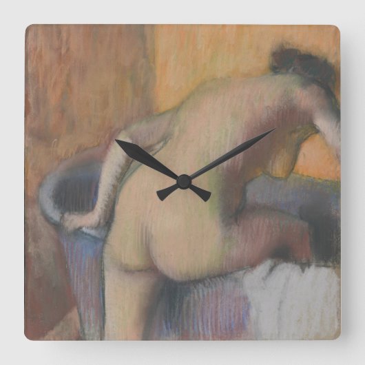 Horloge Carrée Baigneur d'Edgar Degas | faisant un pas dans un (Recto)