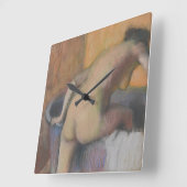 Horloge Carrée Baigneur d'Edgar Degas | faisant un pas dans un (Angle)
