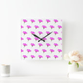 Horloge Carrée Baise rose (Maison)