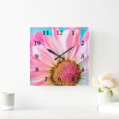 Horloge Carrée Baise rose (Maison)