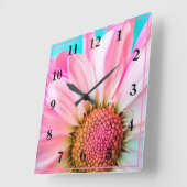 Horloge Carrée Baise rose (Angle)
