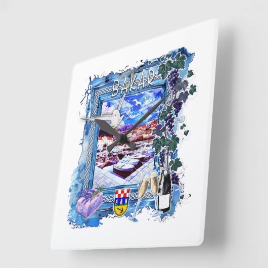 Horloge Carrée Bakar (Angle)