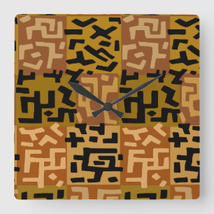 Horloge Carrée BaKuba africain