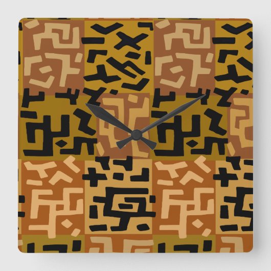 Horloge Carrée BaKuba africain (Recto)