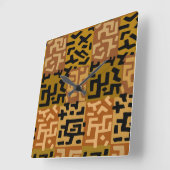Horloge Carrée BaKuba africain (Angle)