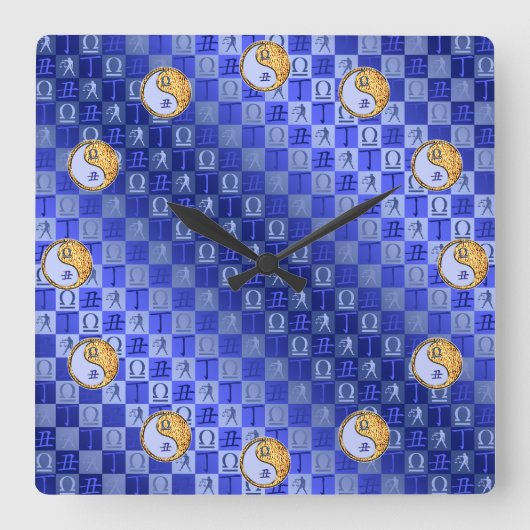 Horloge Carrée Balance & Boeuf de Feu (Recto)