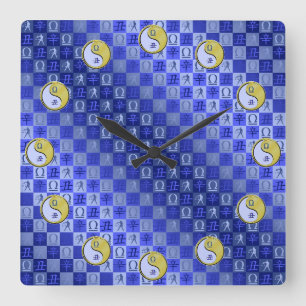 Horloge Carrée Balance & Bœuf de Métal