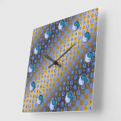 Horloge Carrée Balance & Cheval d'Eau (Angle)