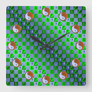 Horloge Carrée Balance & Chèvre de Bois