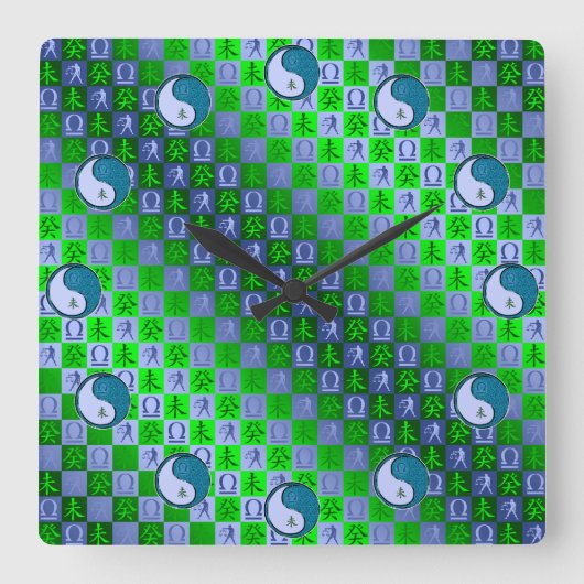 Horloge Carrée Balance & Chèvre d'Eau (Recto)