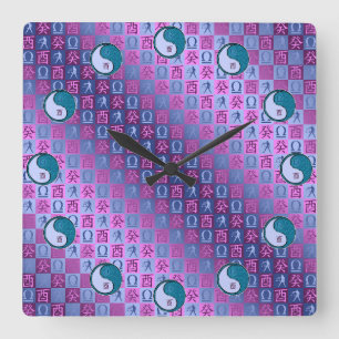 Horloge Carrée Balance & Coq d'Eau