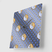 Horloge Carrée Balance & Lapin de Feu (Angle)