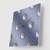 Horloge Carrée Balance & Lapin de Terre (Angle)