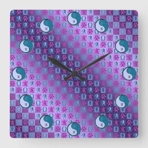 Horloge Carrée Balance & Sanglier d'Eau