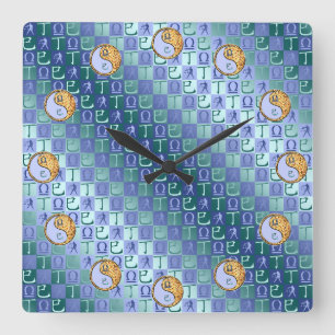 Horloge Carrée Balance & Serpent de Feu