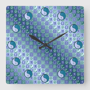 Horloge Carrée Balance & Serpent d'eau