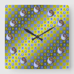 Horloge Carrée Balance & Singe de Terre