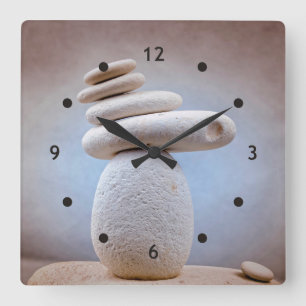 Horloge Carrée Balancing Stones Carré + vos idées
