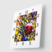 Horloge Carrée Ball rouge Noël (Angle)